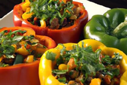 Bold & Zesty Buffalo Chickpea Stuffed Bell Peppers Recipe