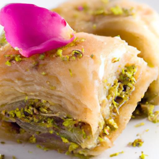 Delightful Rose Petal Baklava Drizzled with Orange Blossom Syrup