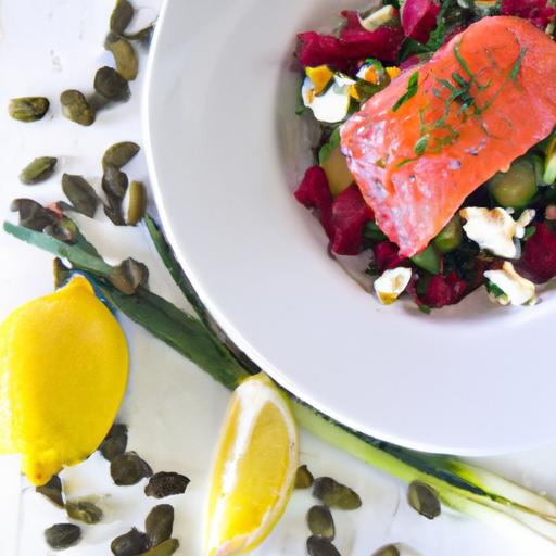 Zesty Sumac Salmon Meets Creamy Beetroot Labneh Delight