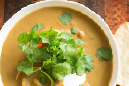 Soul-Warming Coconut Curry Lentil Soup with Fresh Naan
