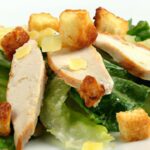 Crisp & Savory: Grilled Chicken Caesar with Parmesan Bites