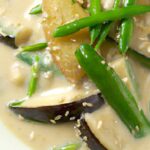 Creamy Coconut Milk Braised Eggplant with Sweet Peas Delight