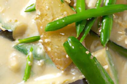 Creamy Coconut Milk Braised Eggplant with Sweet Peas Delight