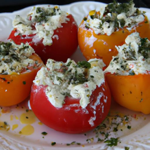mediterranean Magic: ⁣Stuffed⁣ Tomatoes⁣ with Feta & Herbs
