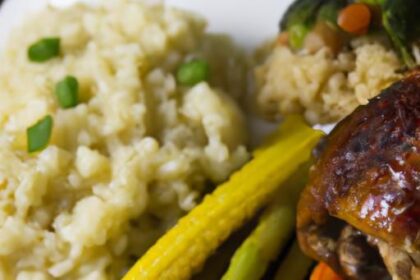 Savory Chicken Thigh Adobo Paired with Healthy Cauliflower Rice