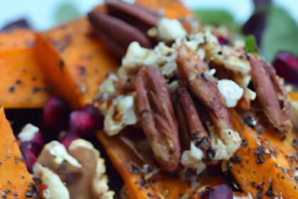 Zesty Roasted Sweet Potato & Halloumi Salad with Toasted Pecans