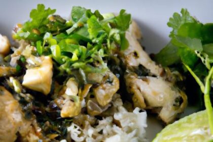 Tropical Twist: Coconut Lime Chicken Served with Jasmine Rice