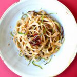 Sesame Peanut Noodles with Tangy Pickled Radish Twist