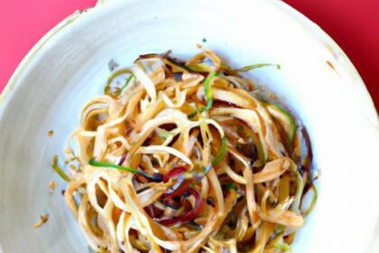 Sesame Peanut Noodles with Tangy Pickled Radish Twist