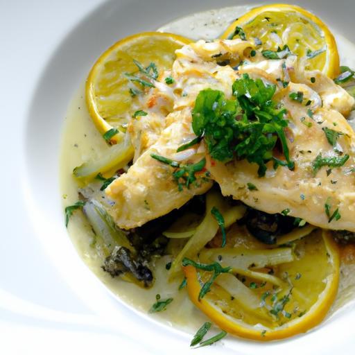 Zesty Skillet Chicken Piccata Simmered in Savory Broth