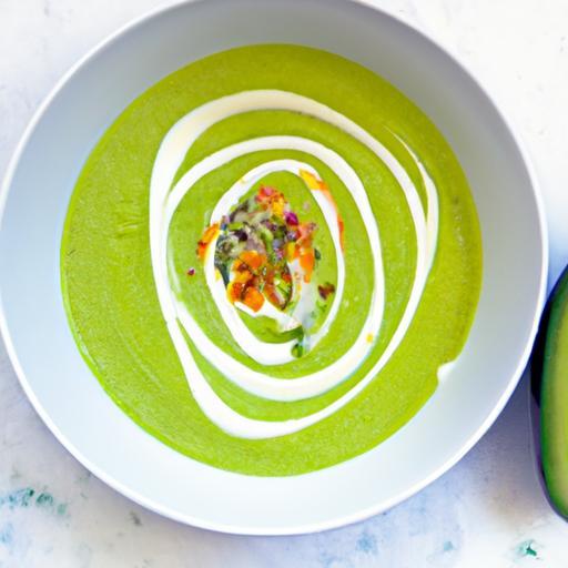 Refreshing Chilled Green Gazpacho with Creamy Avocado Slices