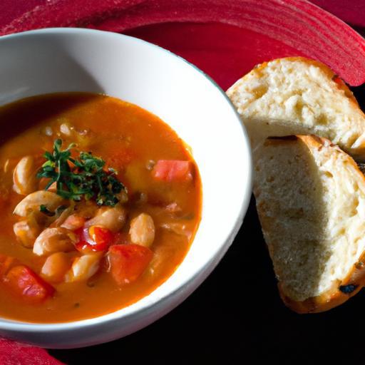 Hearty Italian White Bean & Tomato Garlic Soup Recipe