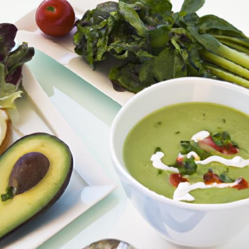 Refreshing Chilled Green Gazpacho with Creamy Avocado Slices