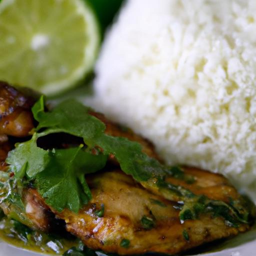 Tropical Twist: Coconut Lime Chicken Served with Jasmine Rice