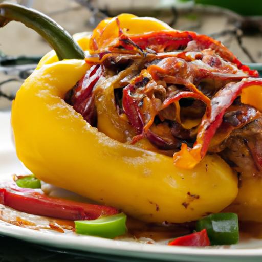 Smoky BBQ Pulled Chicken Stuffed Bell Peppers Delight
