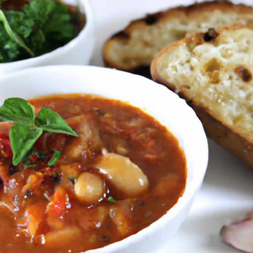 Hearty Italian White Bean & Tomato Garlic Soup Recipe