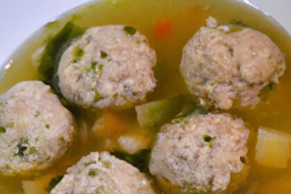 Heartwarming Italian Wedding Soup with Savory Chicken Meatballs