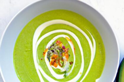 Refreshing Chilled Green Gazpacho with Creamy Avocado Slices