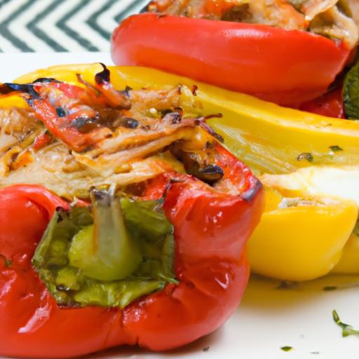 Smoky BBQ Pulled Chicken Stuffed Bell Peppers Delight