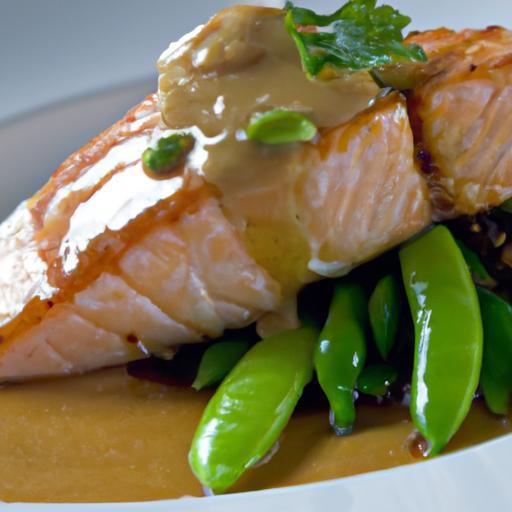 Savory Miso-Caramel Salmon with Silky Edamame Purée