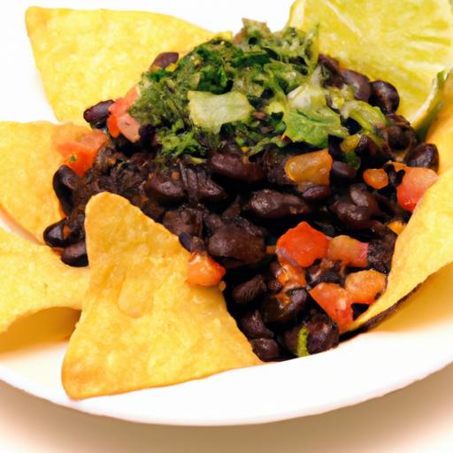 Zesty Black Bean Corn Salsa Paired with Crispy Baked Chips