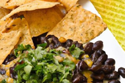 Zesty Black Bean Corn Salsa Paired with Crispy Baked Chips