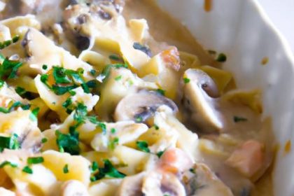 Savory Chicken & Mushroom Creamy Pasta Bake Recipe Delight