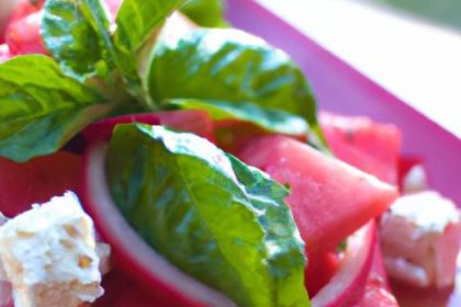 Refreshing Watermelon Feta Salad with Basil Infusion Twist