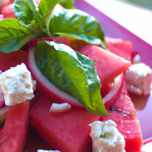 Refreshing Watermelon Feta Salad with Basil Infusion Twist