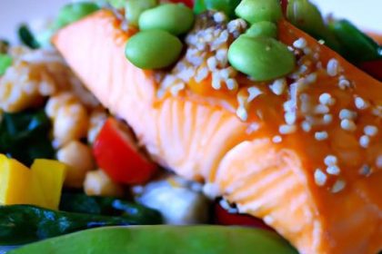 Sweet & Savory Sesame Soy Glazed Salmon with Sugar Snaps