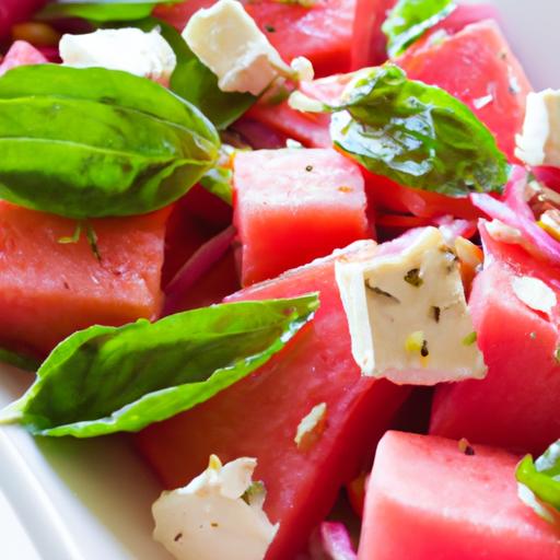 Refreshing Watermelon Feta Salad with Basil Infusion Twist